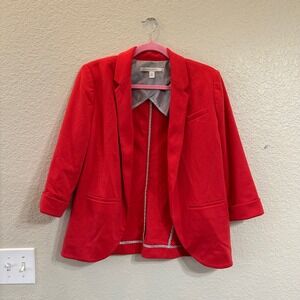 Lauren Conrad Double Breasted 3/4 Sleeve Blazer Red‎ Jacket Suit Women's 10